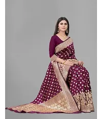 Wine Art Silk Saree-thumb1