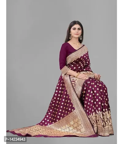 Wine Art Silk Saree-thumb2