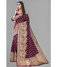 Wine Art Silk Saree-thumb2