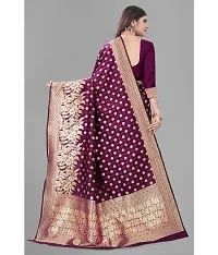 Wine Art Silk Saree-thumb3