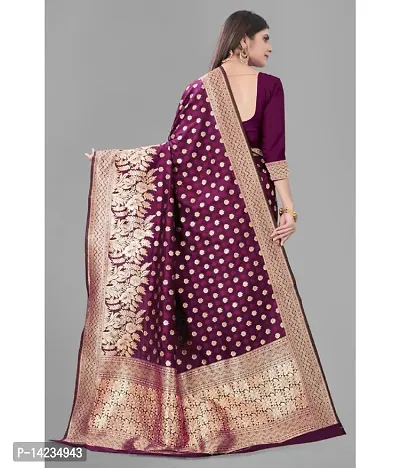 Wine Art Silk Saree-thumb4