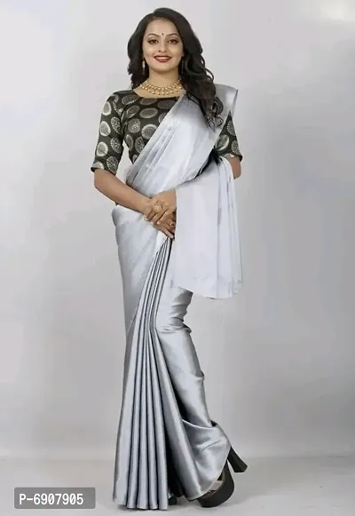 Elegant Satin Saree With Jacquard Blouse Piece