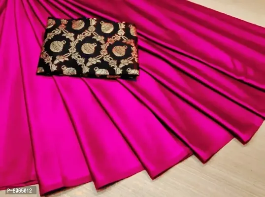 Elegant Satin Saree With Brocade Blouse Piece For Women