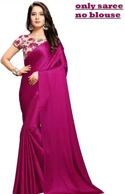 Contemporary Satin Self Pattern Sarees Without Blouse Piece