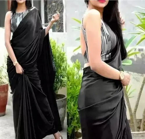 Beautiful Satin Saree with Blouse piece