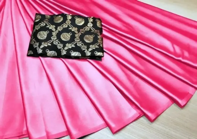 Classic Art Silk Solid Saree with Blouse piece