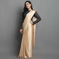 CLASSIC SATIN SAREE WITH SEQUENCE WORK VELVET BLOUSE-thumb1