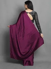 CLASSIC SATIN SAREE WITH SEQUENCE WORK VELVET BLOUSE-thumb3