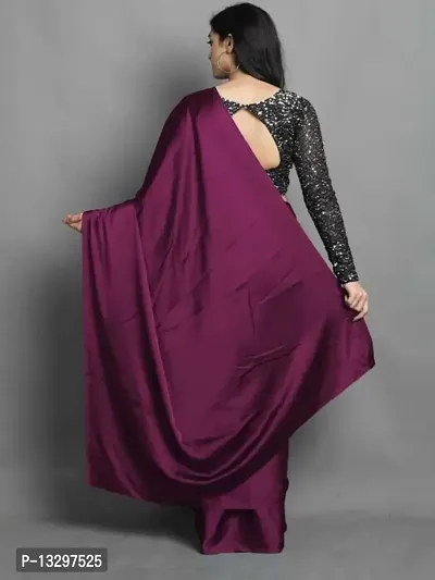 CLASSIC SATIN SAREE WITH SEQUENCE WORK VELVET BLOUSE-thumb4