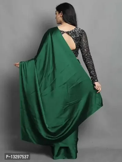 CLASSIC SATIN SAREE WITH SEQUENCE WORK VELVET BLOUSE-thumb4