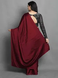 CLASSIC SATIN SAREE WITH SEQUENCE WORK VELVET BLOUSE-thumb3