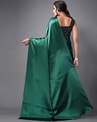 CLASSIC SATIN SAREE WITH SEQUENCE WORK VELVET BLOUSE-thumb3