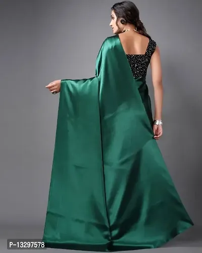 CLASSIC SATIN SAREE WITH SEQUENCE WORK VELVET BLOUSE-thumb4