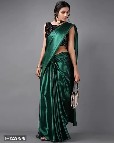 CLASSIC SATIN SAREE WITH SEQUENCE WORK VELVET BLOUSE-thumb5