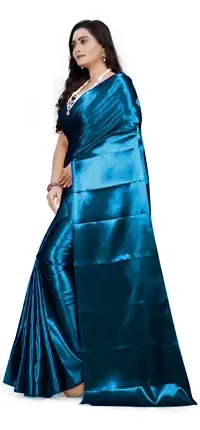 Trendy Attractive Satin Saree with Blouse piece-thumb3