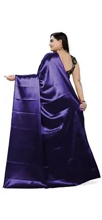 Trendy Attractive Satin Saree with Blouse piece-thumb2