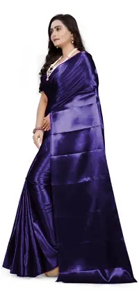 Trendy Attractive Satin Saree with Blouse piece-thumb1