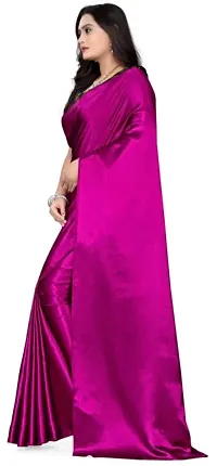 Trendy Attractive Satin Saree with Blouse piece-thumb4