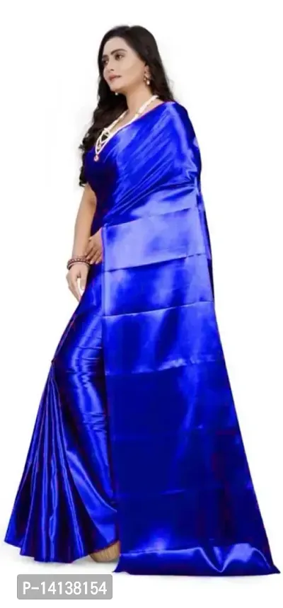 Trendy Attractive Satin Saree with Blouse piece-thumb5