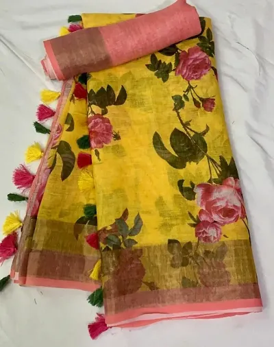 Fancy Silk Saree With Blouse Piece For Women