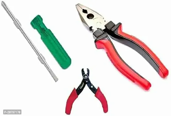 Agam Hand Tools Kits (Plier, Wirecutter, 2 In 1 Screwdriver) 3-Pcs. Combo Hand Tool Kit (3 Tools)