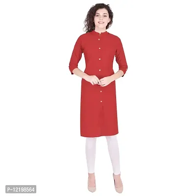 Checkout Women's Latest New Printed Cotton Straight Kurta-M-thumb0