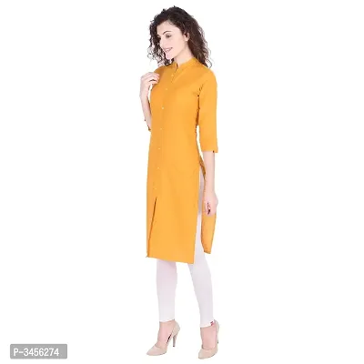 Stylish Cotton Solid Stitched Kurta-thumb3