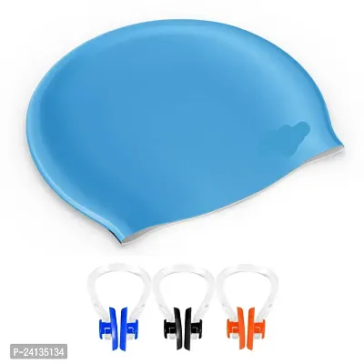 Silicone Swimming Cap Non Slip Pool Caps Waterproof Elastic Swimming Caps-thumb0