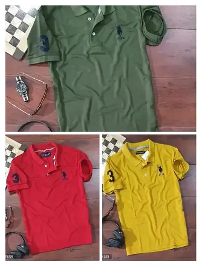 Reliable Blend Solid Polos For Men