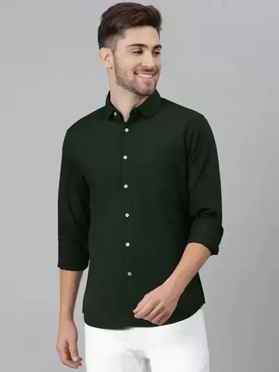 Enmozz Slim Fit Plain Solid Casual Shirts for Men