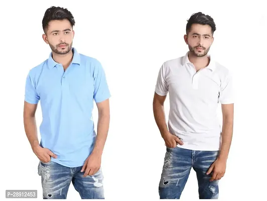 Reliable Cotton Blend Polos For Men Pack Of 2-thumb0