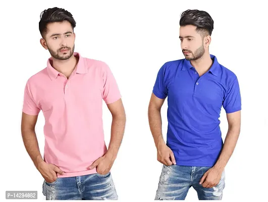 Reliable Multicoloured Cotton Blend  Polos For Men Pack Of 2-thumb0