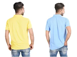 Reliable Multicoloured Cotton Blend  Polos For Men Pack Of 2-thumb1