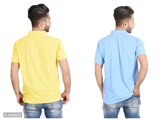 Reliable Multicoloured Cotton Blend  Polos For Men Pack Of 2-thumb2