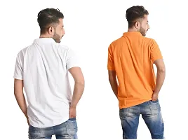 Reliable Multicoloured Cotton Blend  Polos For Men Pack Of 2-thumb1