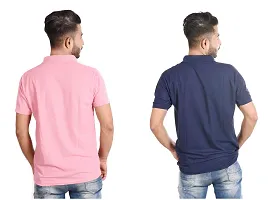 Reliable Multicoloured Cotton Blend  Polos For Men Pack Of 2-thumb1