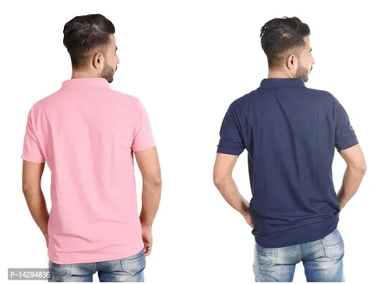 Reliable Multicoloured Cotton Blend  Polos For Men Pack Of 2-thumb2