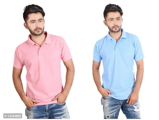 Reliable Multicoloured Cotton Blend  Polos For Men Pack Of 2-thumb0