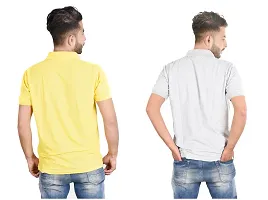 Reliable Multicoloured Cotton Blend  Polos For Men Pack Of 2-thumb1