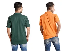 Reliable Multicoloured Cotton Blend  Polos For Men Pack Of 2-thumb1