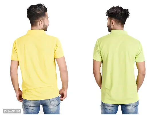 Reliable Multicoloured Cotton Blend  Polos For Men Pack Of 2-thumb2