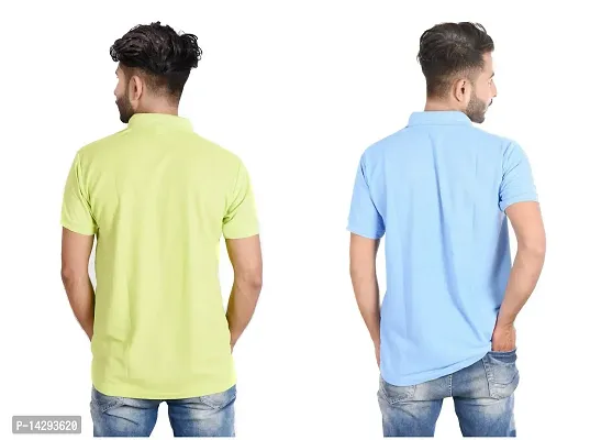 Reliable Multicoloured Cotton Blend  Polos For Men Pack Of 2-thumb2