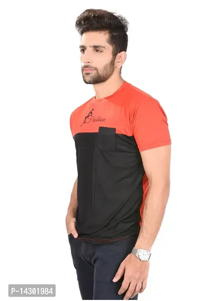 Reliable Red Polyester  Round Neck Tees For Men-thumb2