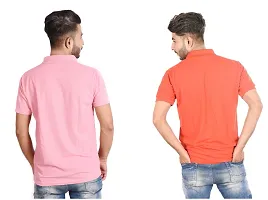 Reliable Multicoloured Cotton Blend  Polos For Men Pack Of 2-thumb1