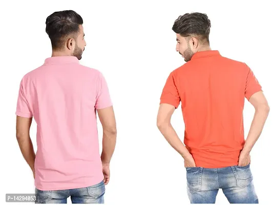 Reliable Multicoloured Cotton Blend  Polos For Men Pack Of 2-thumb2