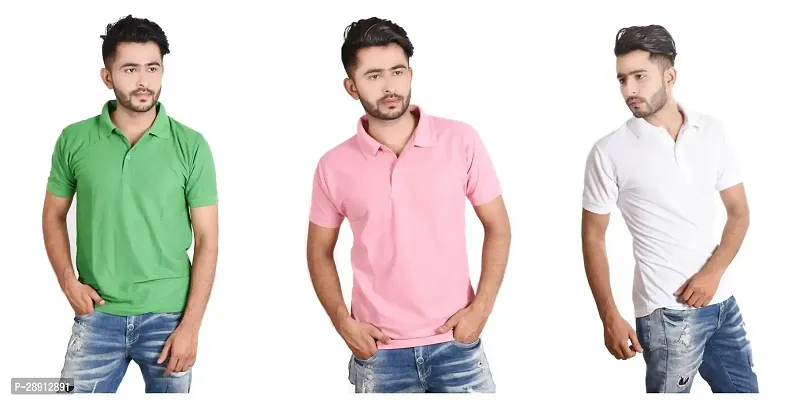 Reliable Cotton Blend Polos For Men Pack Of 3