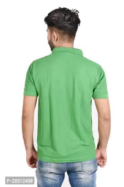 Reliable Green Cotton Blend Polos For Men-thumb3