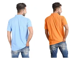 Reliable Multicoloured Cotton Blend  Polos For Men Pack Of 2-thumb1