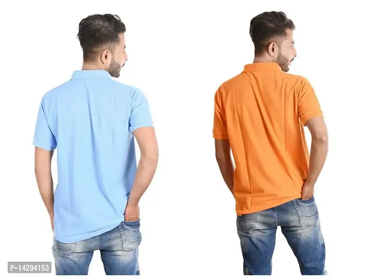 Reliable Multicoloured Cotton Blend  Polos For Men Pack Of 2-thumb2