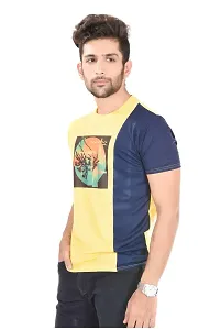 Reliable Yellow Polyester Round Neck Tees For Men-thumb1